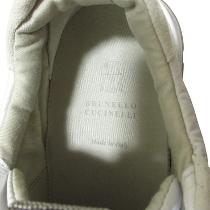 Brunello Cucinelli Running Sneakers with Precious Details Light Gray — view 4