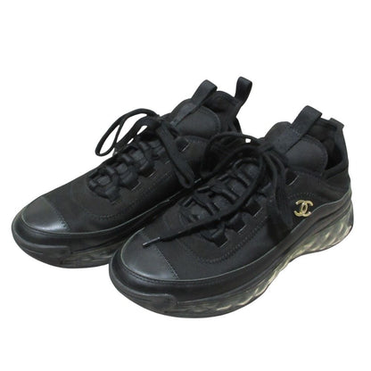Chanel Clear Quilted CC Logo Sneakers Black Spring Summer Fall Winter