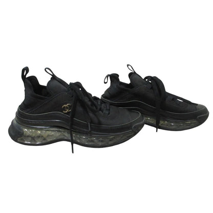 Chanel Clear Quilted CC Logo Sneakers Black Spring Summer Fall Winter — view 3