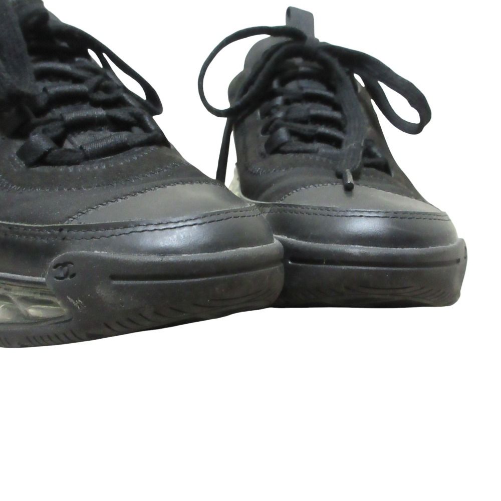 Chanel Clear Quilted CC Logo Sneakers Black Spring Summer Fall Winter — view 6