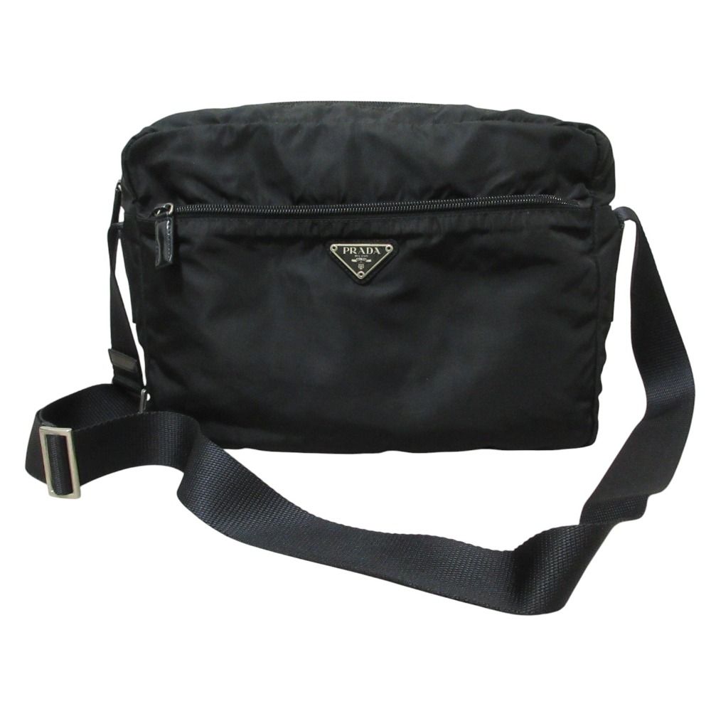 Prada Vela Nylon Shoulder Camera Bag Black