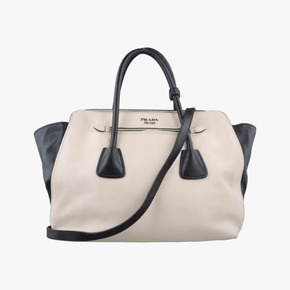 Prada Tote Bag White Leather