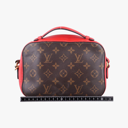 Louis Vuitton Saintonge Monogram Brown Coquelicot Canvas Calfskin — view 2