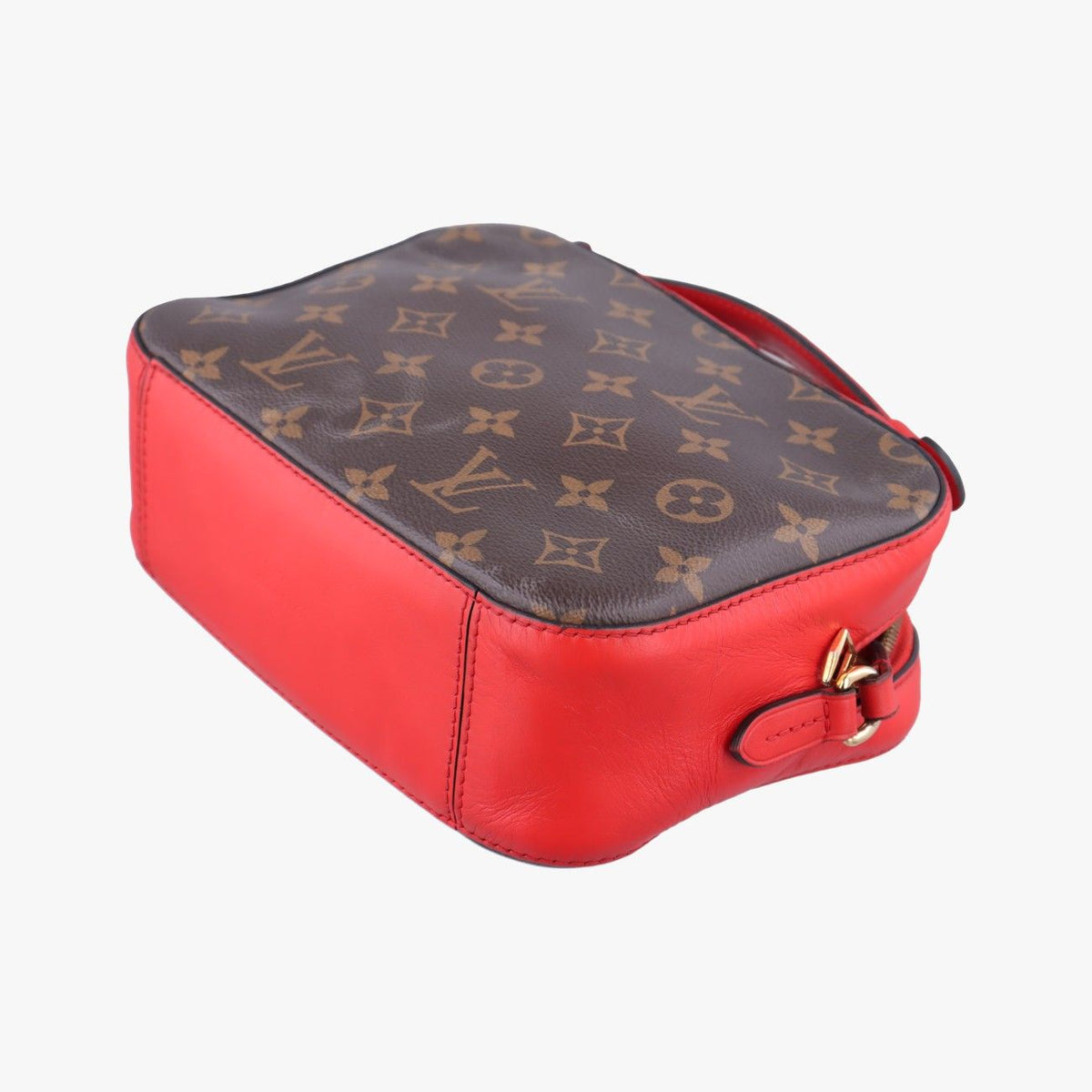 Louis Vuitton Saintonge Monogram Brown Coquelicot Canvas Calfskin — view 6