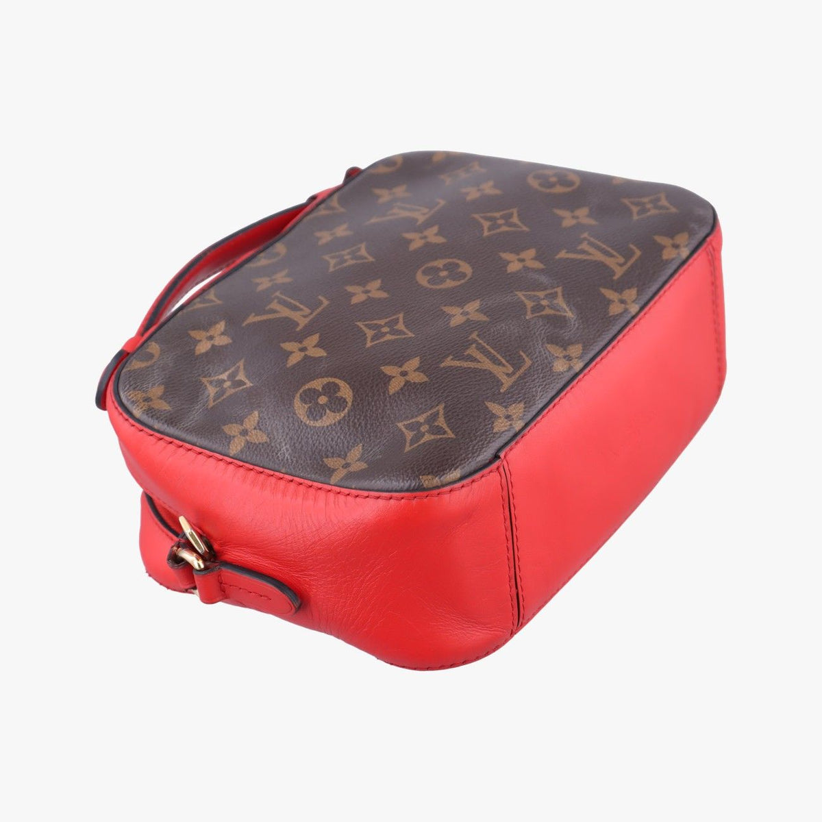 Louis Vuitton Saintonge Monogram Brown Coquelicot Canvas Calfskin — view 7