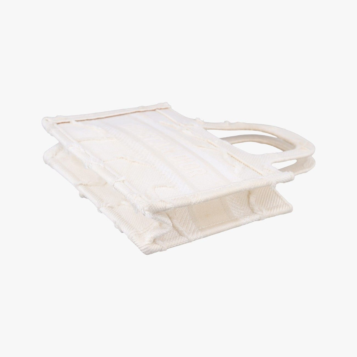 Dior Book Tote Bag Mini White Canvas — view 4