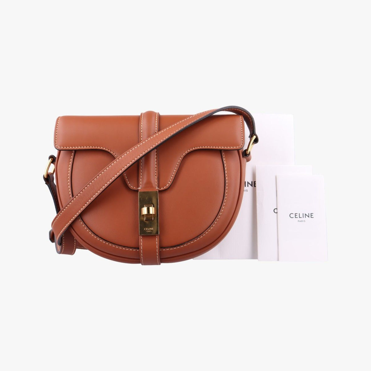 Celine Besace Brown Leather