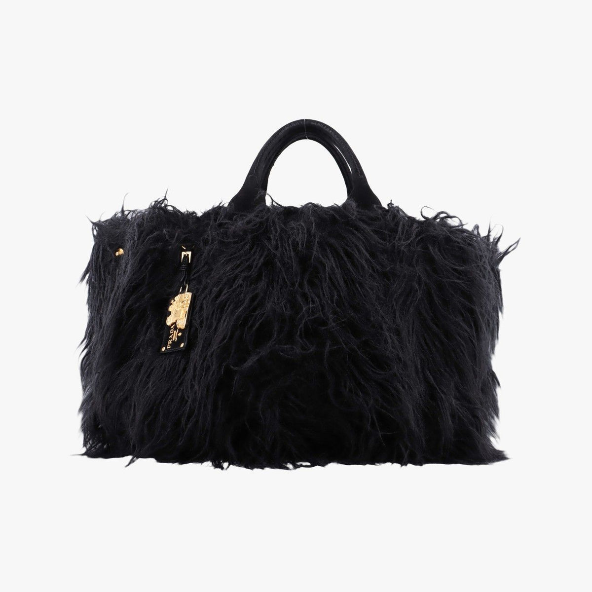 Prada Canapa Black Suede Fur 14