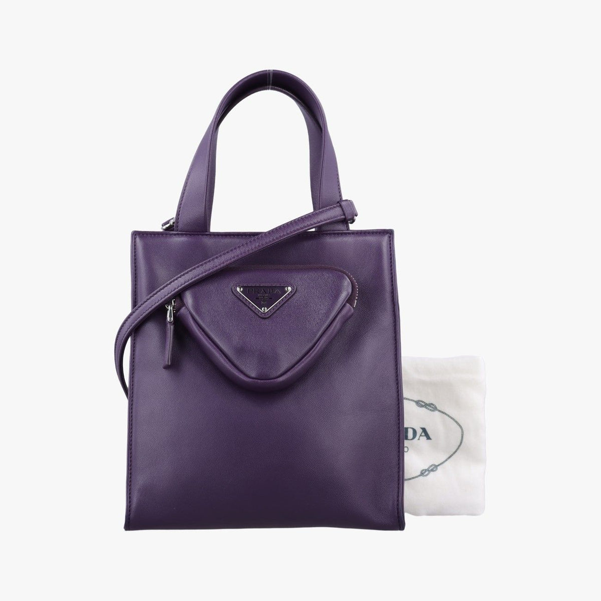 Prada Triangle Logo Purple Lambskin 31