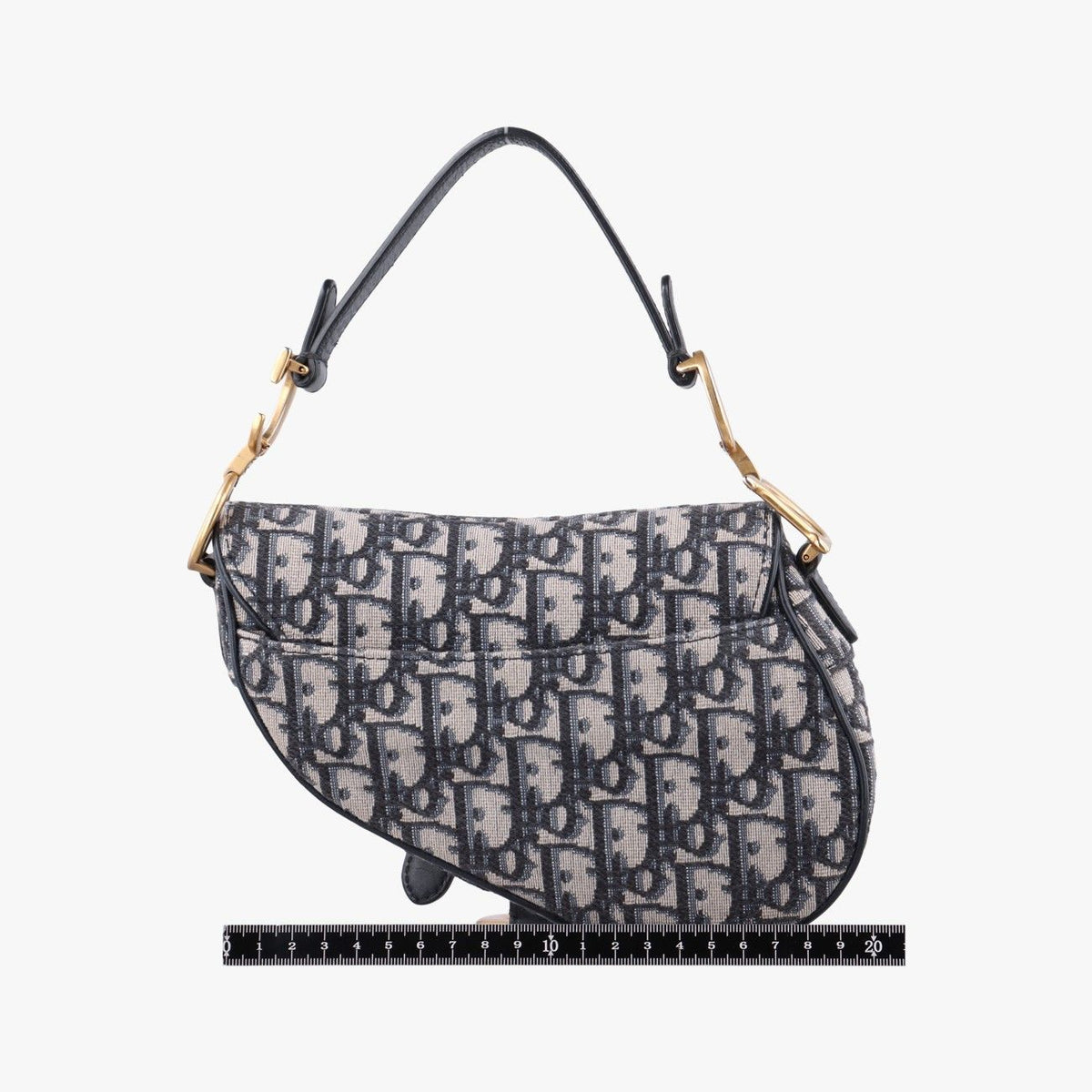 Dior Saddle Navy Jacquard Leather Shoulder Bag — view 2
