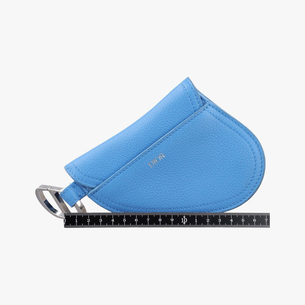 Dior Saddle Pouch Blue Leather — view 2