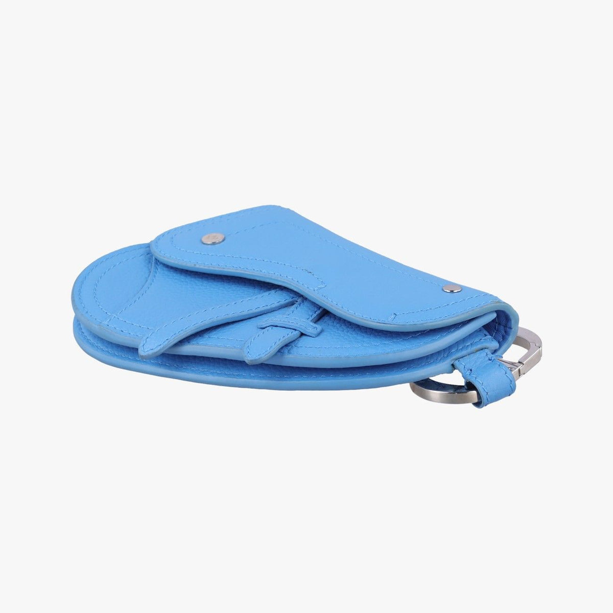 Dior Saddle Pouch Blue Leather — view 4