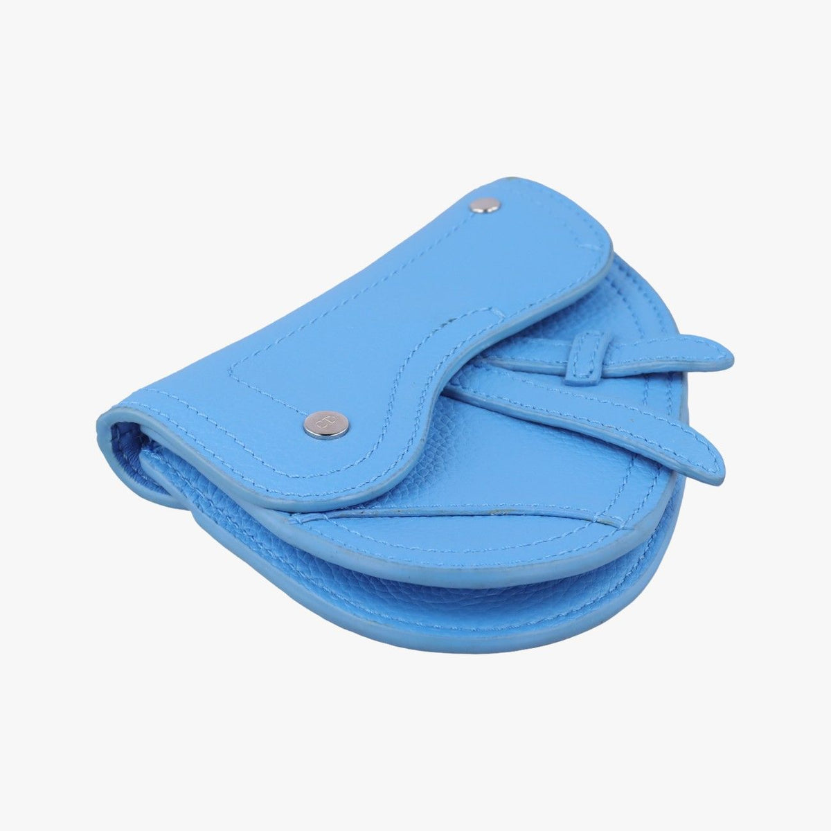 Dior Saddle Pouch Blue Leather — view 5