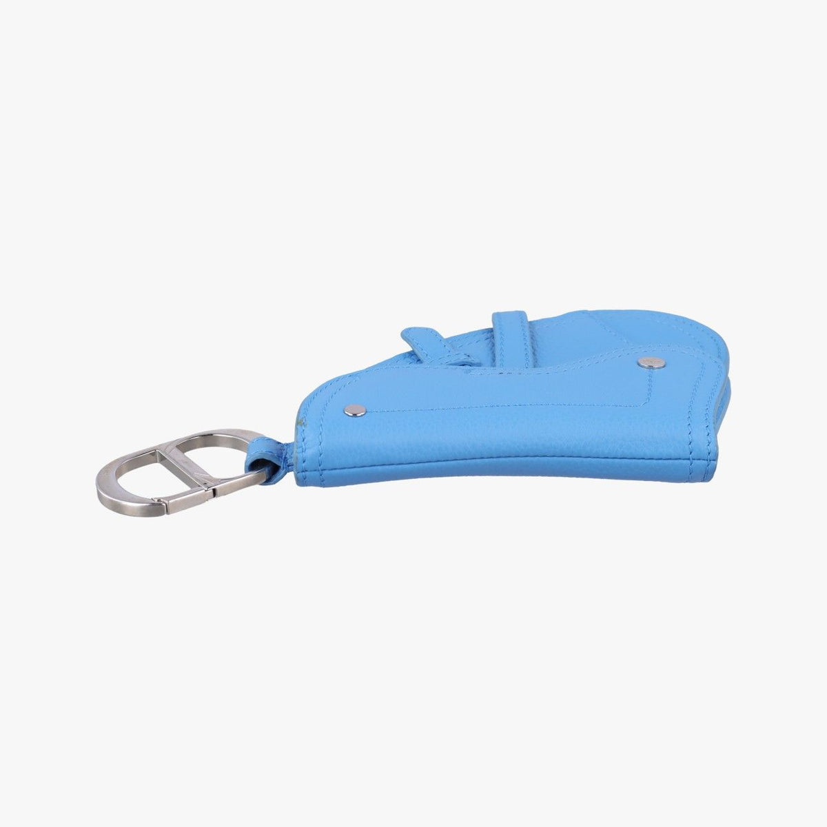 Dior Saddle Pouch Blue Leather — view 8