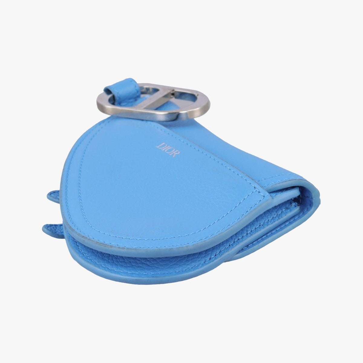 Dior Saddle Pouch Blue Leather — view 6