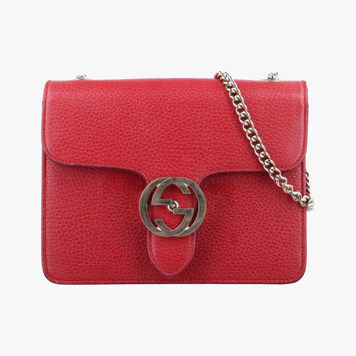 Gucci Interlocking G Red Leather