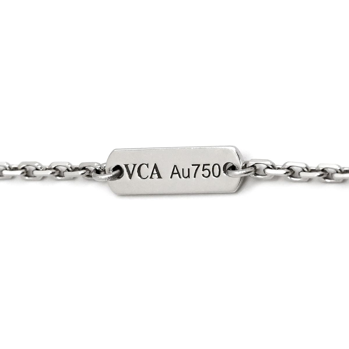 Van Cleef & Arpels Necklace Vintage Alhambra Blue Gray White Gold 18k Chalcedony — view 7