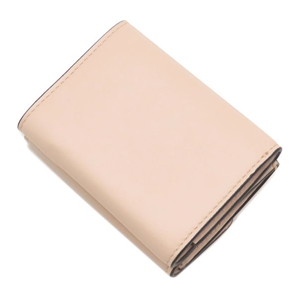 Fendi Trifold Wallet Micro Calfskin Pink Gold Logo Compact Coin Purse — view 2