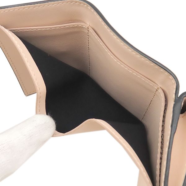 Fendi Trifold Wallet Micro Calfskin Pink Gold Logo Compact Coin Purse — view 7