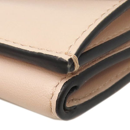 Fendi Trifold Wallet Micro Calfskin Pink Gold Logo Compact Coin Purse — view 4