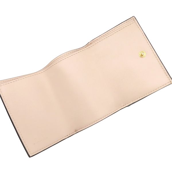 Fendi Trifold Wallet Micro Calfskin Pink Gold Logo Compact Coin Purse — view 5