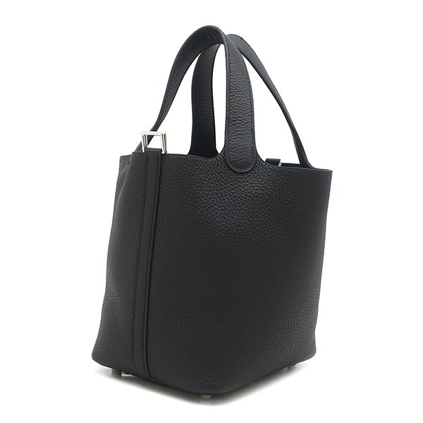 Hermes Handbag Picotin Lock 18 PM Taurillon Clemence Black Silver — view 2