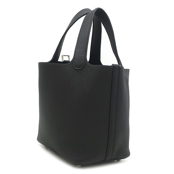 Hermes Handbag Picotin Lock 18 PM Taurillon Clemence Black Silver — view 3