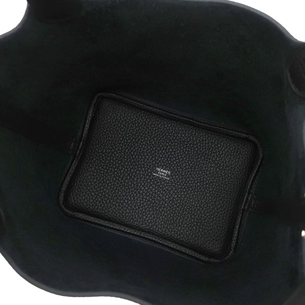 Hermes Handbag Picotin Lock 18 PM Taurillon Clemence Black Silver — view 7