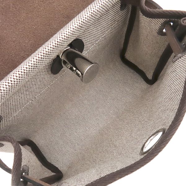 Hermes Shoulder Bag Herbag Zip 20 Mini Canvas Toile Hunter Ebene Ecru Silver — view 6