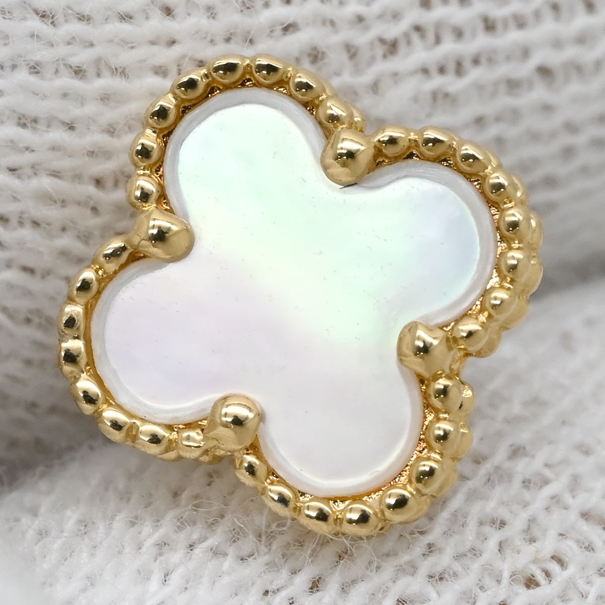 Van Cleef & Arpels Earrings Sweet Alhambra Pearl White Yellow Gold 18 — view 6