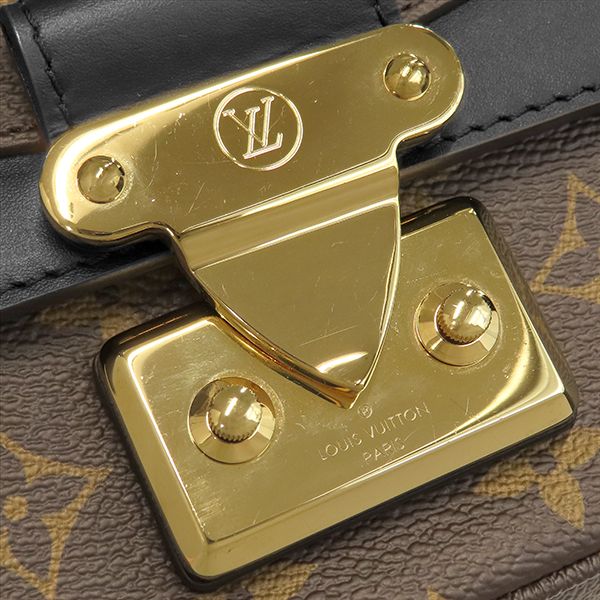Louis Vuitton Shoulder Bag Sac Malso Monogram Canvas Leather Noir Gold Chain — view 6