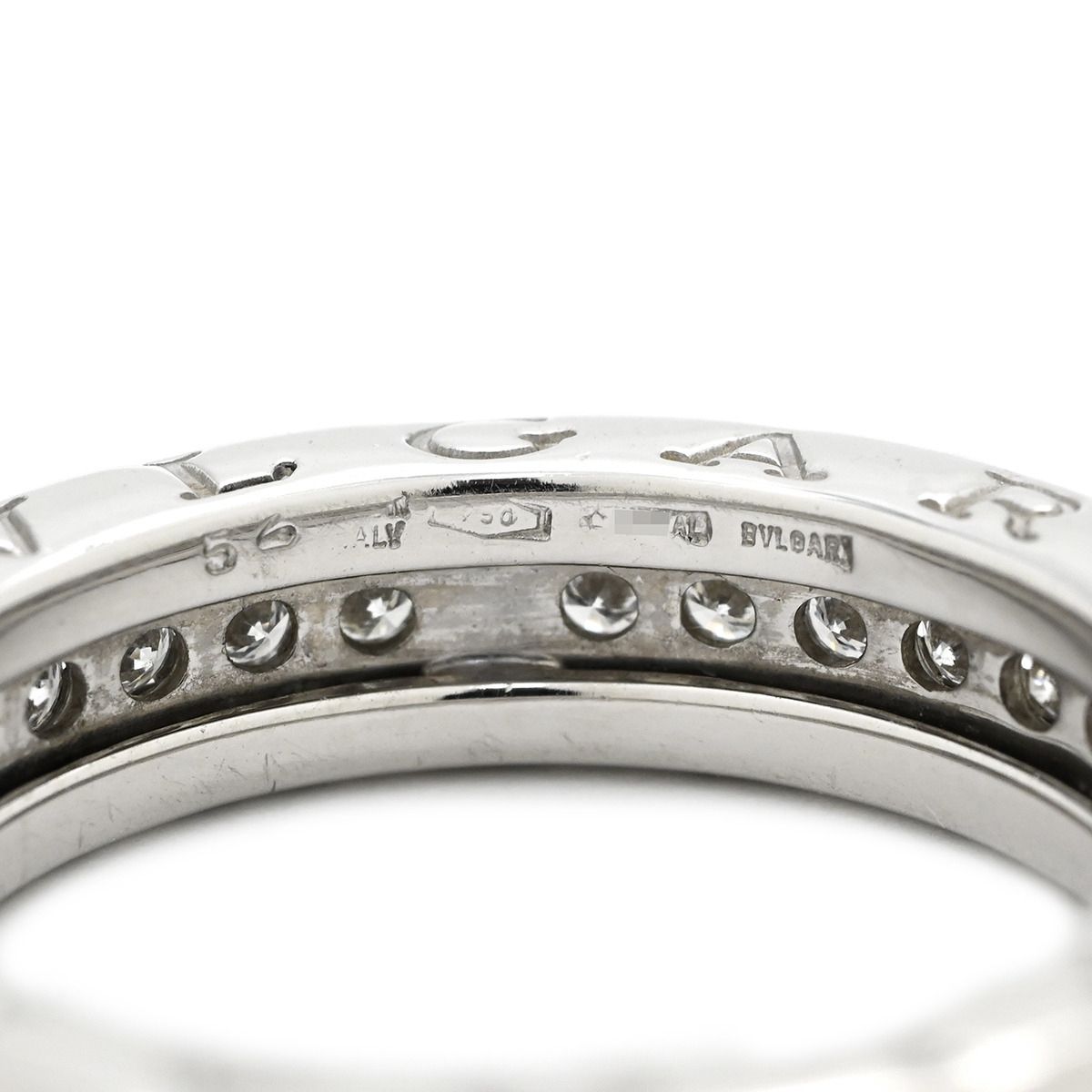 Bvlgari Ring B.zero1 XS Pave Diamond White Gold 52 750 Band — view 3