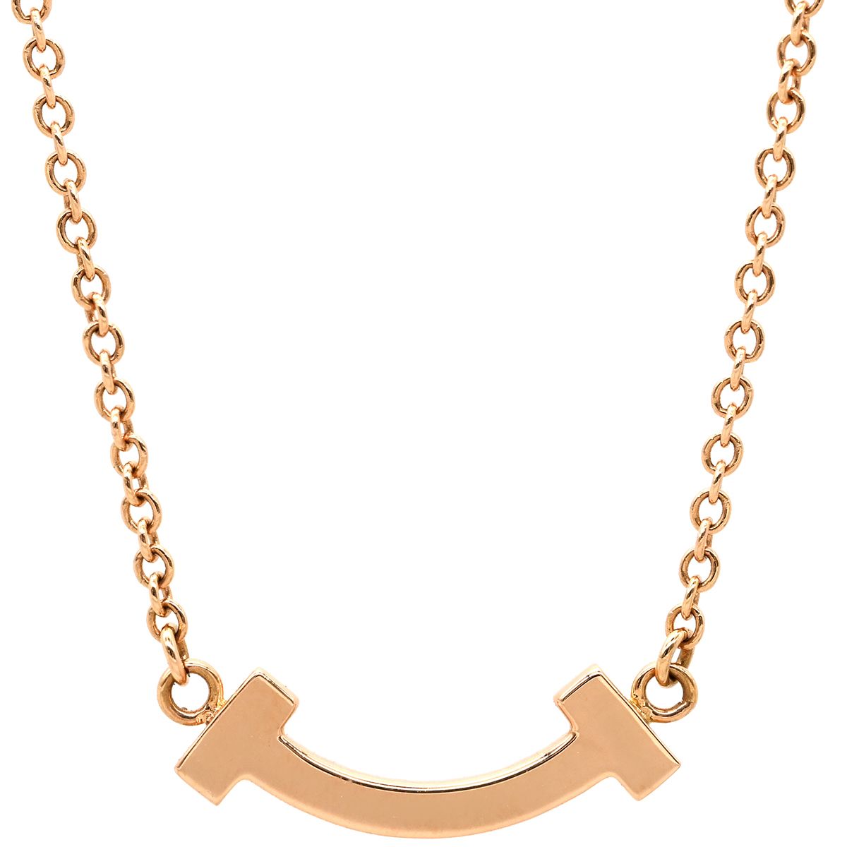 Tiffany & Co Necklace T Smile Mini Diamond Rose Gold Pink T&Co 18k — view 2