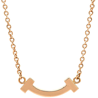 Tiffany & Co Necklace T Smile Mini Diamond Rose Gold Pink T&Co 18k — view 2