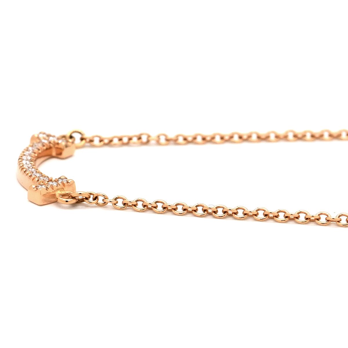 Tiffany & Co Necklace T Smile Mini Diamond Rose Gold Pink T&Co 18k — view 3