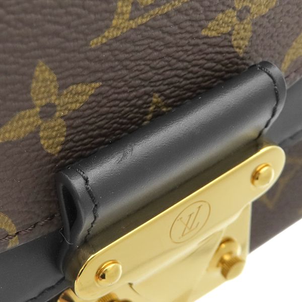 Louis Vuitton Shoulder Bag Sac Malso Monogram Canvas Leather Noir Gold Chain — view 6