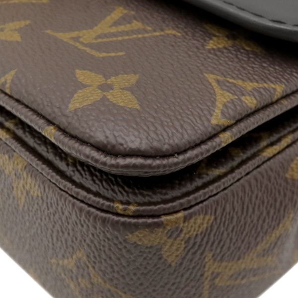 Louis Vuitton Shoulder Bag Sac Malso Monogram Canvas Leather Noir Gold Chain — view 4