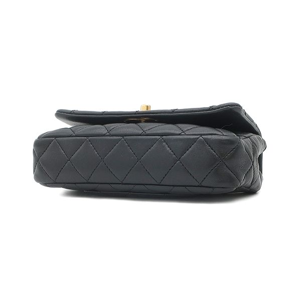 Chanel Shoulder Bag Quilted Mini Chain Lambskin Black Gold 3 Heavy Repair — view 3