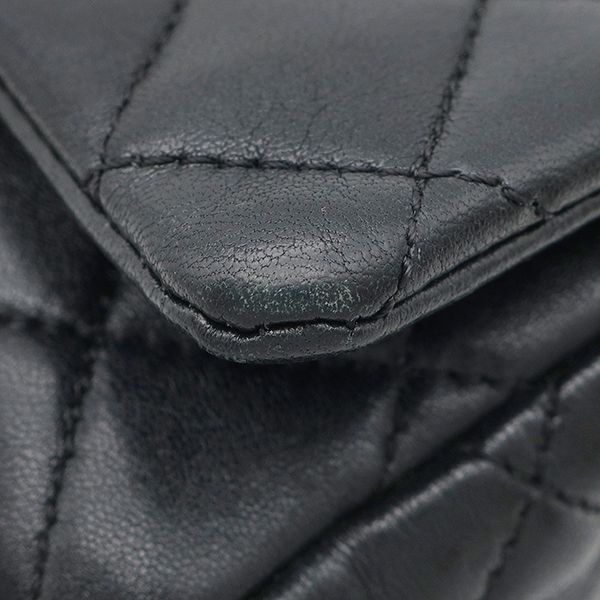 Chanel Shoulder Bag Quilted Mini Chain Lambskin Black Gold 3 Heavy Repair — view 5