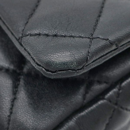 Chanel Shoulder Bag Quilted Mini Chain Lambskin Black Gold 3 Heavy Repair — view 5