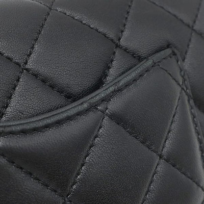 Chanel Shoulder Bag Quilted Mini Chain Lambskin Black Gold 3 Heavy Repair — view 7