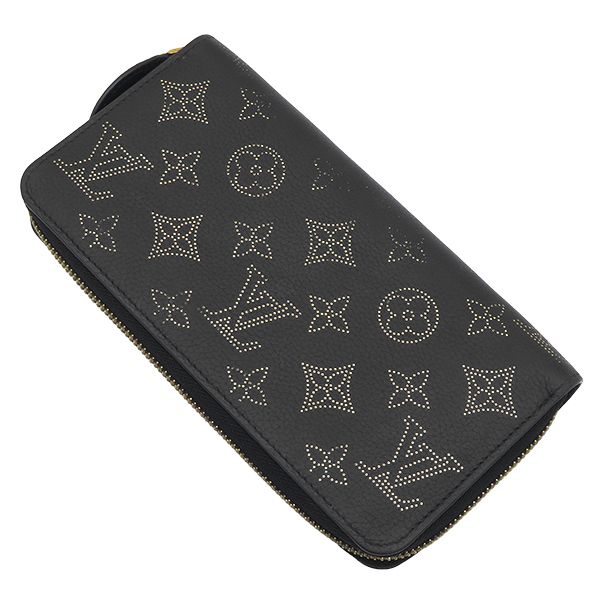Louis Vuitton Wallet Zippy Monogram Mahina Noir Gold Black Zip Around — view 2