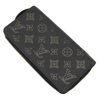 Louis Vuitton Wallet Zippy Monogram Mahina Noir Gold Black Zip Around — view 2