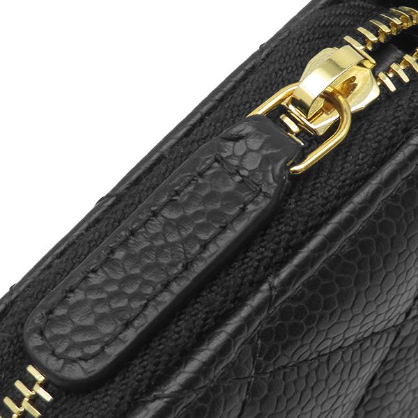 Chanel Coin Purse Classic Zip Caviar Leather Black Gold 31 — view 5