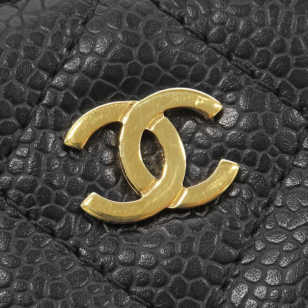 Chanel Coin Purse Classic Zip Caviar Leather Black Gold 31 — view 6