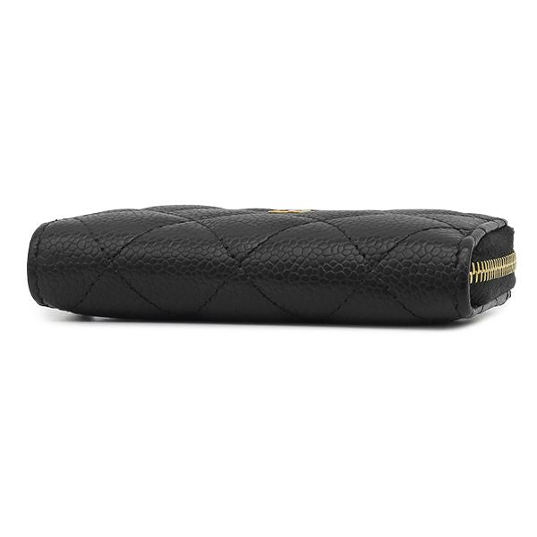 Chanel Coin Purse Classic Zip Caviar Leather Black Gold 31 — view 3