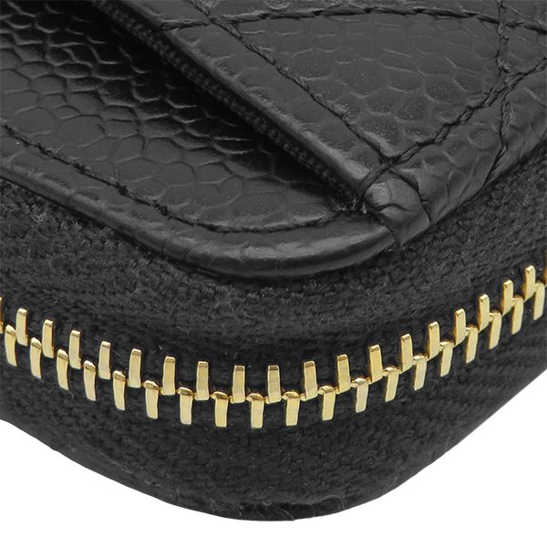 Chanel Coin Purse Classic Zip Caviar Leather Black Gold 31 — view 4