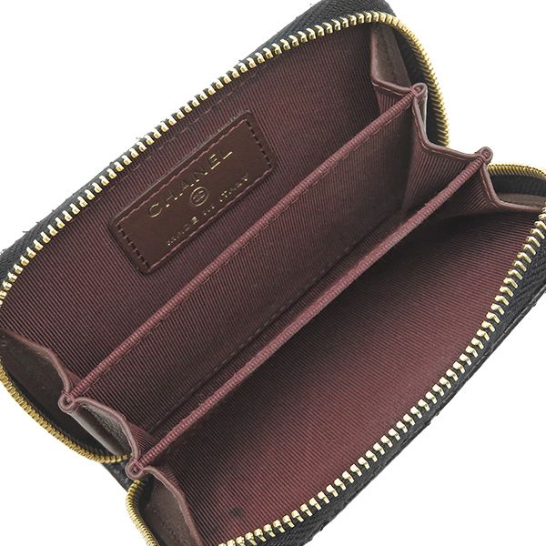 Chanel Coin Purse Classic Zip Caviar Leather Black Gold 31 — view 7