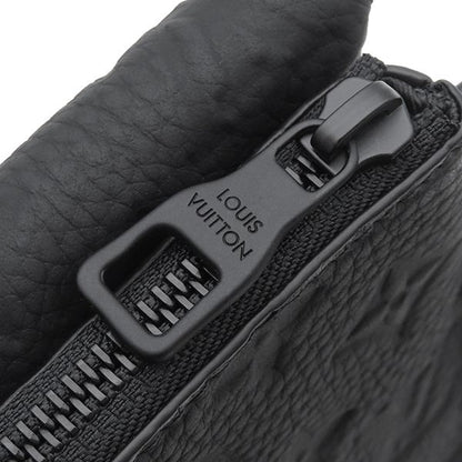Louis Vuitton Clutch S Lock Pochette Leather Monogram Shadow Black Second — view 5