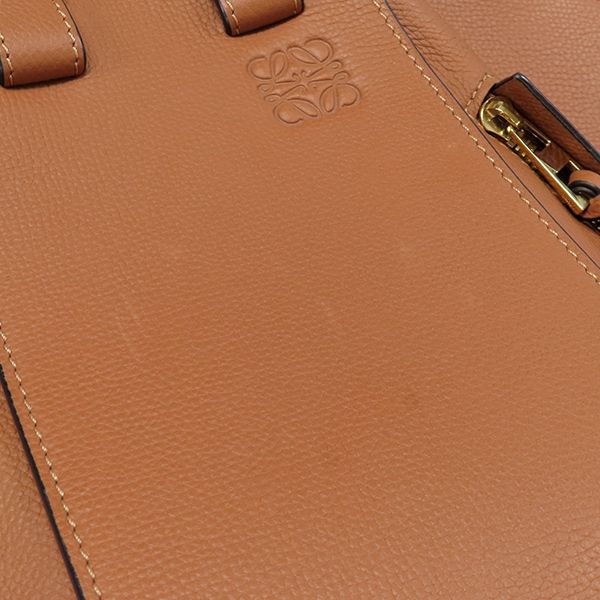 Loewe 2-Way Bag Hammock Bag Small Calfskin Tan Gold Brown Anagram Handbag — view 5